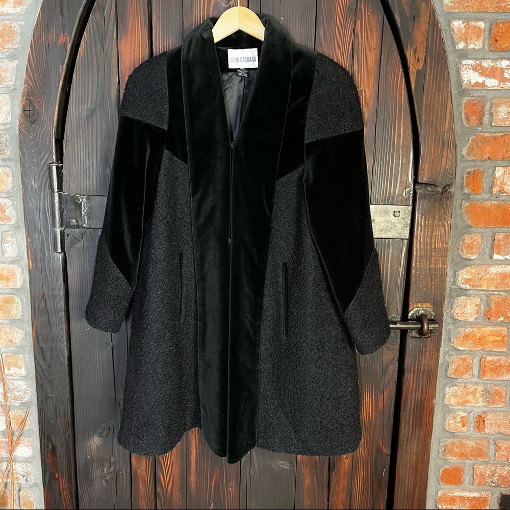 Vintage John Caruana wool and velvet coat